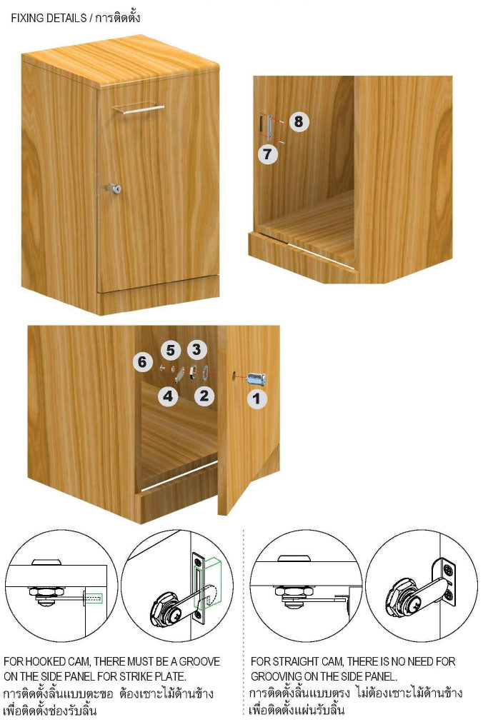 Khóa Camlock 25mm - Chìa Xếp