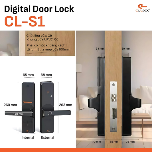 CL-S1 – Khóa cửa điện tử bán tự động