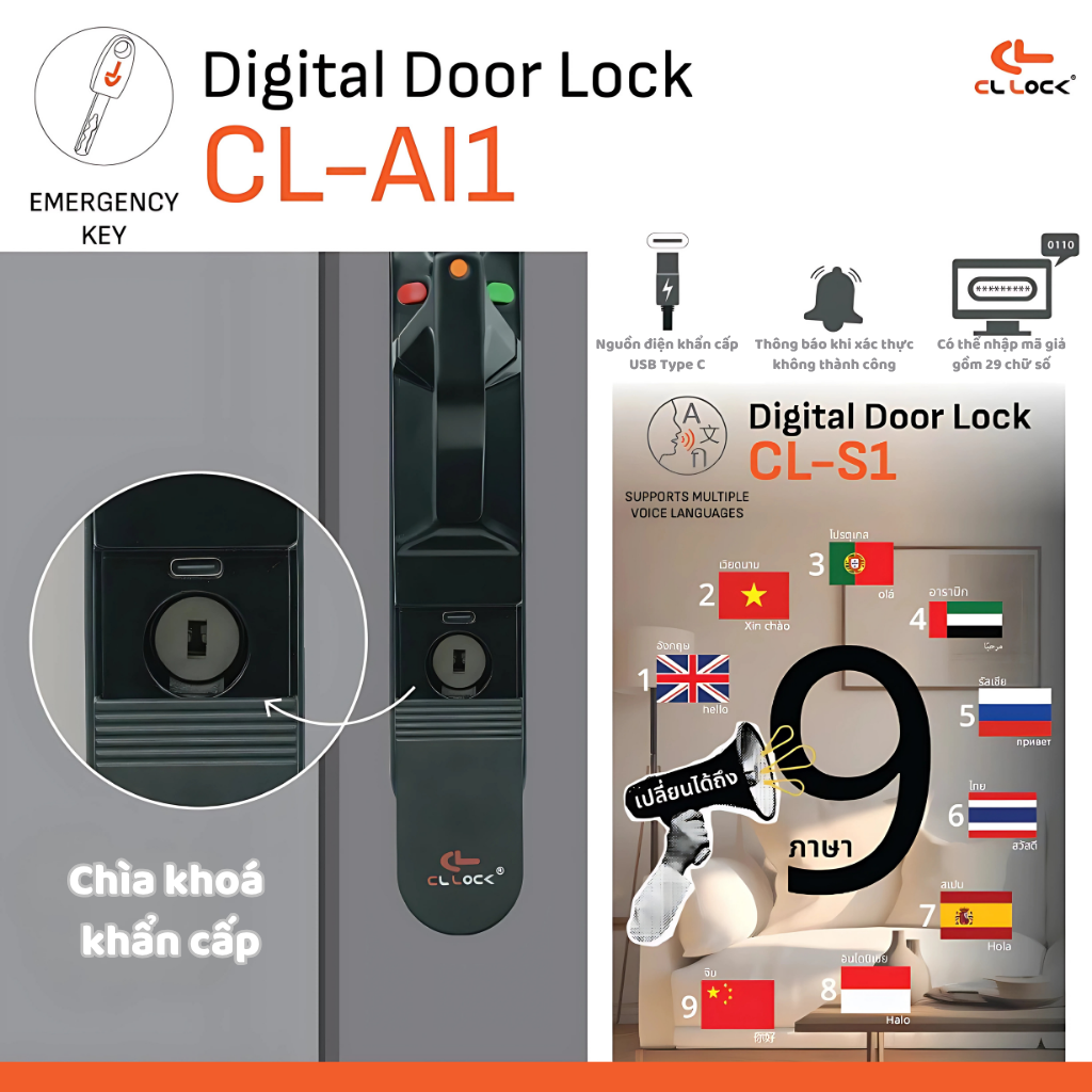 Khóa cửa điện tử CL-AI1 của CL Lock