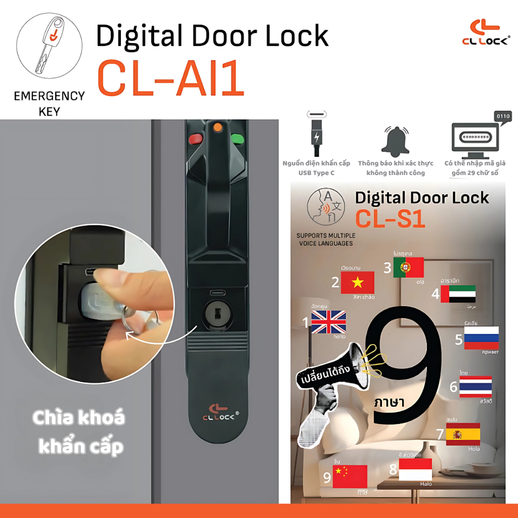 Khóa cửa điện tử CL-AI1 của CL Lock
