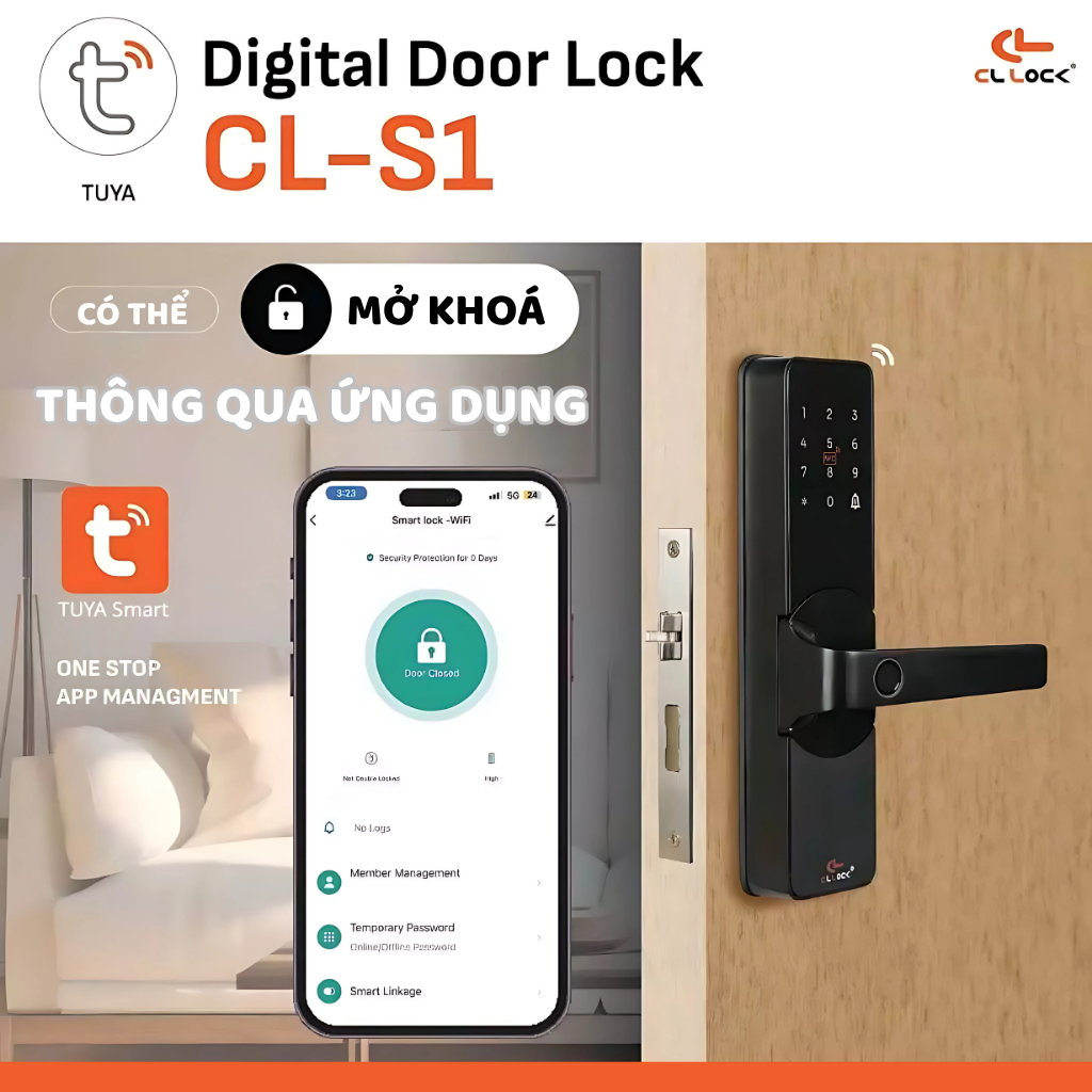 CL-S1 – Khóa cửa điện tử bán tự động