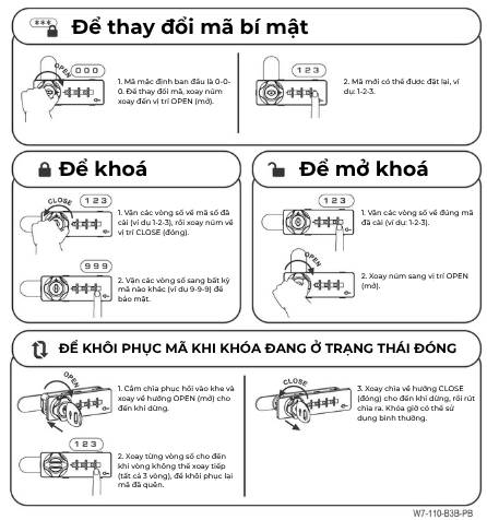 Khóa Gạt 3 Số