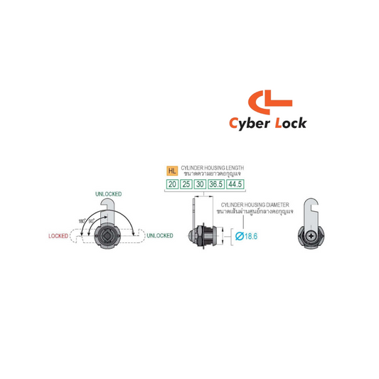Khóa Camlock 30mm- chìa sắt